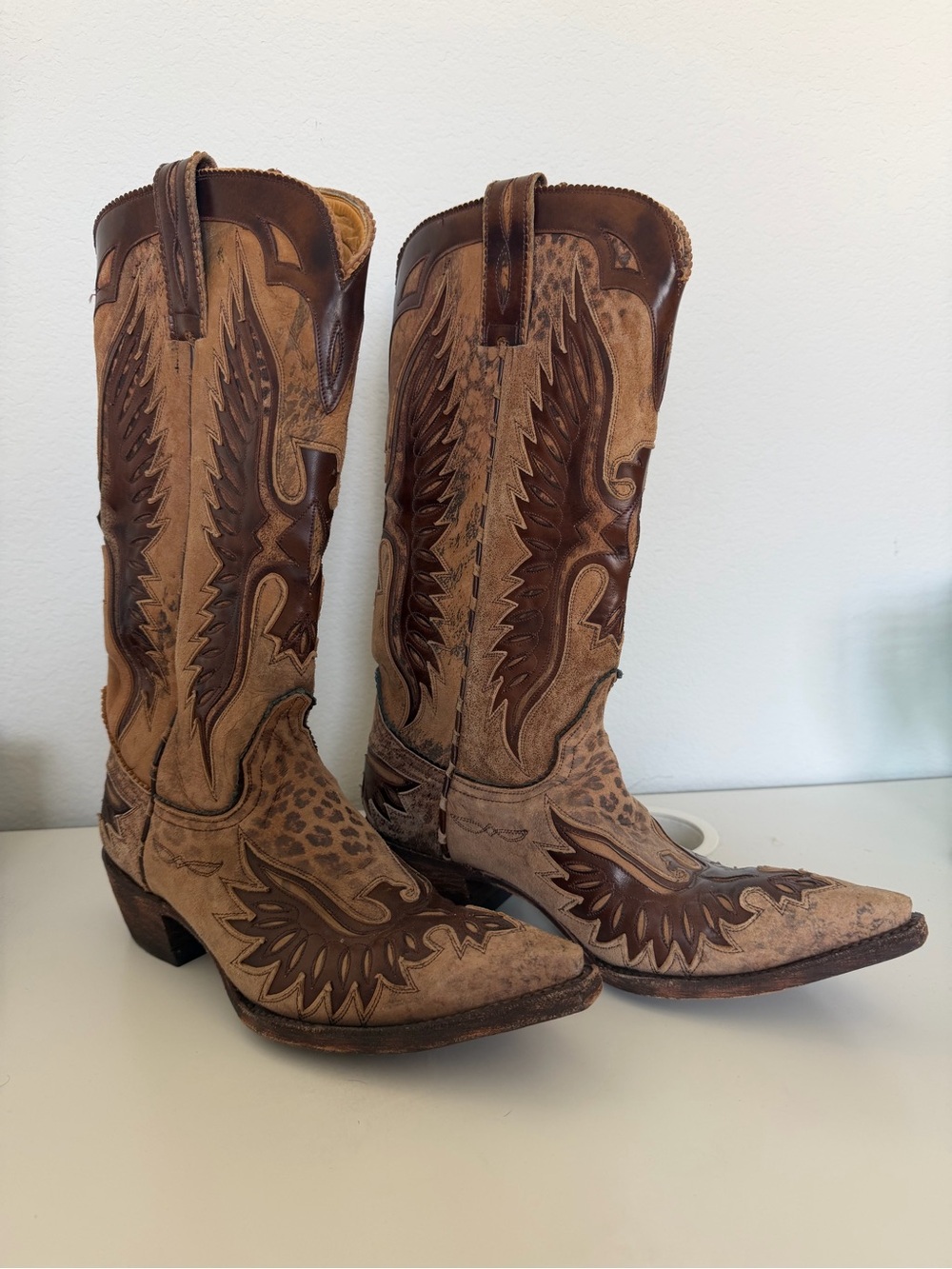 Old Gringo Brown Two-Tone Embroidered Western Heeled Boots